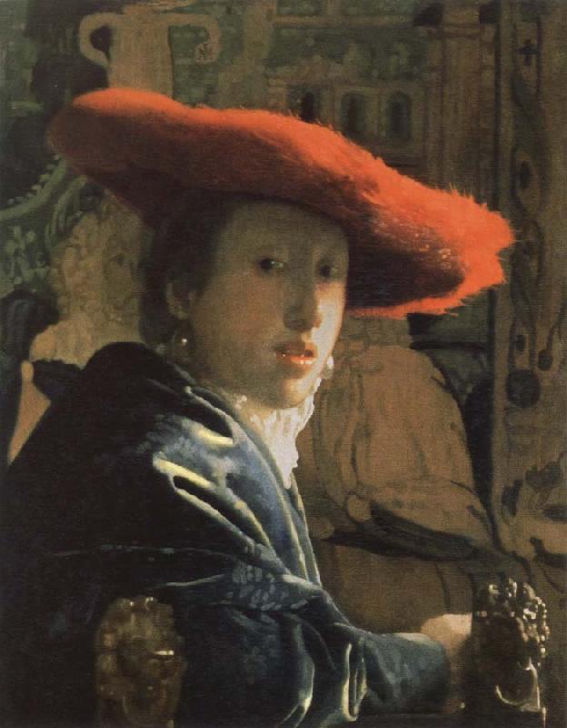 Jan Vermeer the girl with the red hat Germany oil painting art